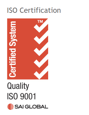 SAI Global Certified System mark for Quality, ISO 9001